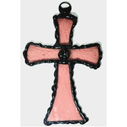 Pink Cross with ring to tie it up