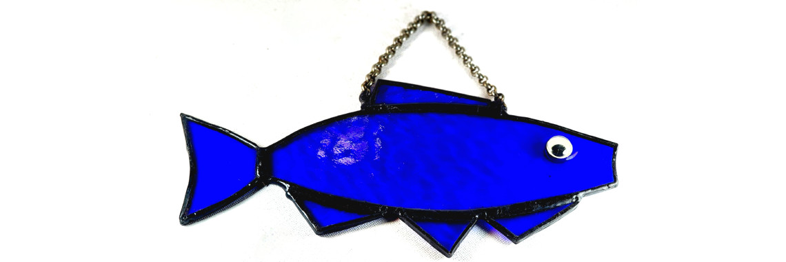 Dark Blue Vitrage Fish