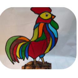 Chicken With Colors And Yellow Eye